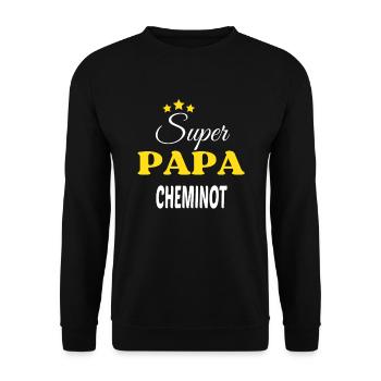 Super Papa CHEMINOT ANNIVERSAIRE - Sweat-shirt Unisexe - noir - Devant - Alina (178cm) & Michal (187cm)