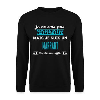 Je ne suis pas parfait MARRANT - Sweat-shirt Unisexe - noir - Devant - Alina (178cm) & Michal (187cm)