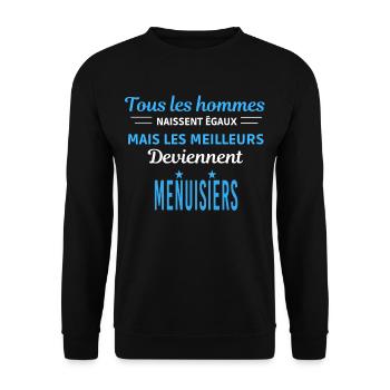 tous les hommes naissent égaux Agents Menuisiers - Sweat-shirt Unisexe - noir - Devant - Alina (178cm) & Michal (187cm)