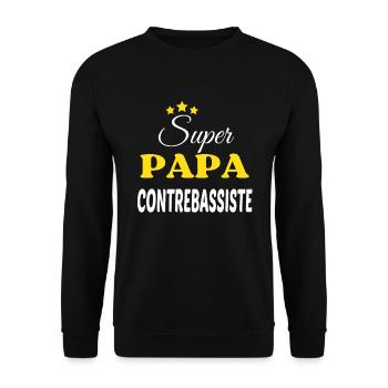 Super Papa CONTREBASSISTE ANNIVERSAIRE - Sweat-shirt Unisexe - noir - Devant - Alina (178cm) & Michal (187cm)