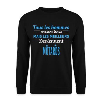 tous les hommes naissent égaux Motards - Sweat-shirt Unisexe - noir - Devant - Alina (178cm) & Michal (187cm)