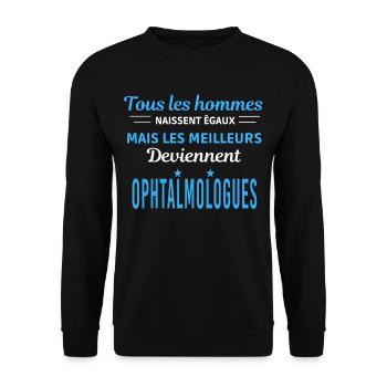 tous les hommes naissent égaux Ophtalmologues - Sweat-shirt Unisexe - noir - Devant - Alina (178cm) & Michal (187cm)