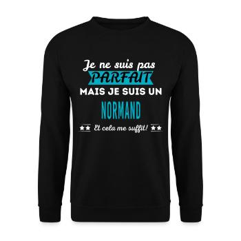 Je ne suis pas parfait NORMAND - Sweat-shirt Unisexe - noir - Devant - Alina (178cm) & Michal (187cm)