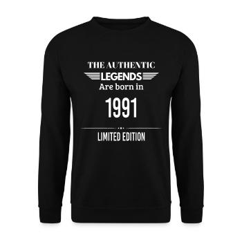 LEGENDS ARE BORN IN LIMITIERTER AUFLAGE VON 1991 - Unisex Pullover - Schwarz - Vorne - Alina (178cm) & Michal (187cm)