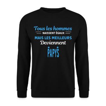 tous les hommes naissent égaux Papys - Sweat-shirt Unisexe - noir - Devant - Alina (178cm) & Michal (187cm)