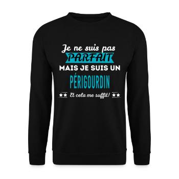 Je ne suis pas parfait PÉRIGOURDIN - Sweat-shirt Unisexe - noir - Devant - Alina (178cm) & Michal (187cm)