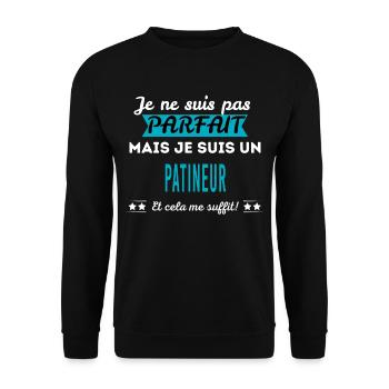 Je ne suis pas parfait PATINEUR - Sweat-shirt Unisexe - noir - Devant - Alina (178cm) & Michal (187cm)