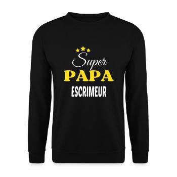Super Papa ESCRIMEUR ANNIVERSAIRE - Sweat-shirt Unisexe - noir - Devant - Alina (178cm) & Michal (187cm)
