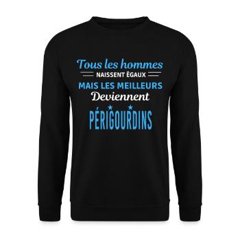tous les hommes naissent égaux Périgourdins - Sweat-shirt Unisexe - noir - Devant - Alina (178cm) & Michal (187cm)