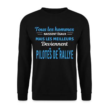 tous les hommes naissent égaux Pilotes de rallye - Sweat-shirt Unisexe - noir - Devant - Alina (178cm) & Michal (187cm)