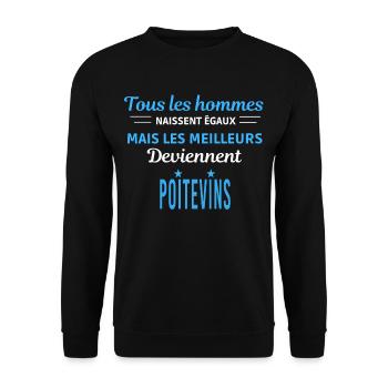 tous les hommes naissent égaux Poitevins - Sweat-shirt Unisexe - noir - Devant - Alina (178cm) & Michal (187cm)