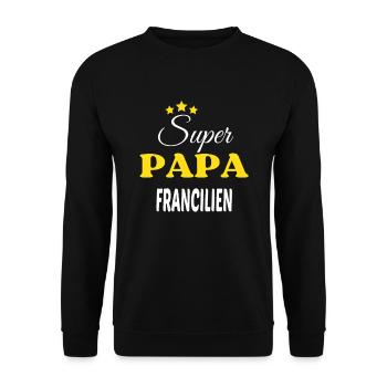 Super Papa FRANCILIEN ANNIVERSAIRE - Sweat-shirt Unisexe - noir - Devant - Alina (178cm) & Michal (187cm)