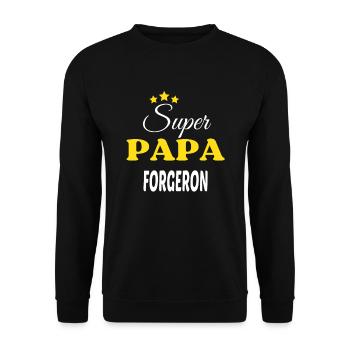 Super Papa FORGERON ANNIVERSAIRE - Sweat-shirt Unisexe - noir - Devant - Alina (178cm) & Michal (187cm)