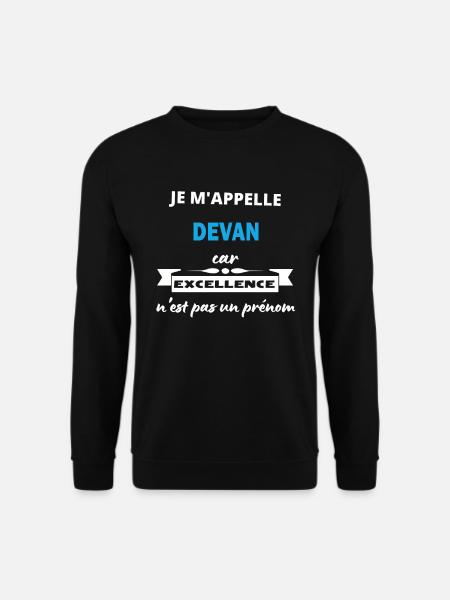 Je m'appelle excellence Devan - Sweat-shirt Unisexe - noir
