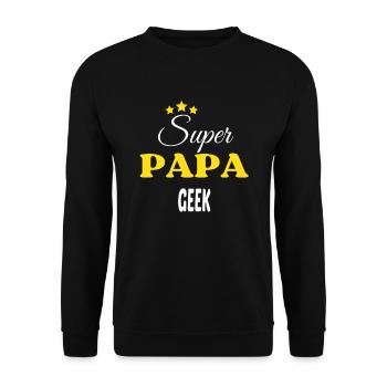 Super Papa GEEK ANNIVERSAIRE - Sweat-shirt Unisexe - noir - Devant - Alina (178cm) & Michal (187cm)