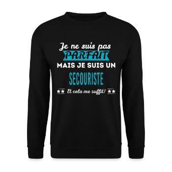 Super Papa HORLOGER ANNIVERSAIRE - Sweat-shirt Unisexe - noir - Devant - Alina (178cm) & Michal (187cm)