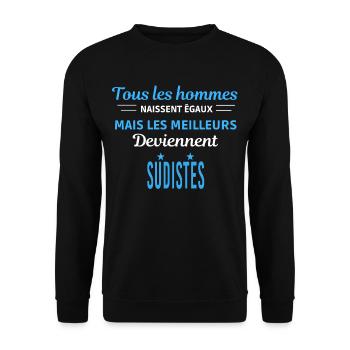 tous les hommes naissent égaux Sudistes - Sweat-shirt Unisexe - noir - Devant - Alina (178cm) & Michal (187cm)