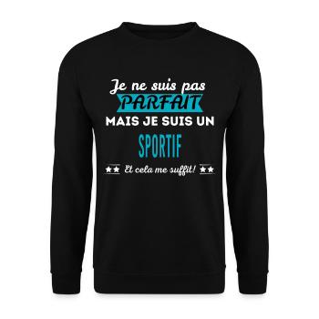 Je ne suis pas parfait SPORTIF - Sweat-shirt Unisexe - noir - Devant - Alina (178cm) & Michal (187cm)