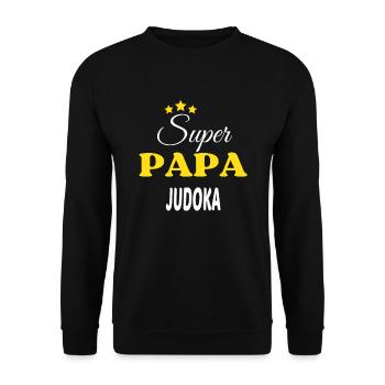 Super Papa JUDOKA ANNIVERSAIRE - Sweat-shirt Unisexe - noir - Devant - Alina (178cm) & Michal (187cm)