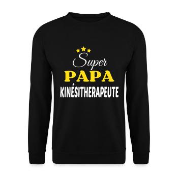 Super Papa KINÉSITHERAPEUTE ANNIVERSAIRE - Sweat-shirt Unisexe - noir - Devant - Alina (178cm) & Michal (187cm)