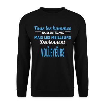 tous les hommes naissent égaux Volleyeurs - Sweat-shirt Unisexe - noir - Devant - Alina (178cm) & Michal (187cm)