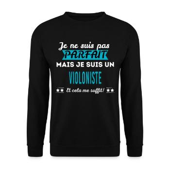 Je ne suis pas parfait VIOLONISTE - Sweat-shirt Unisexe - noir - Devant - Alina (178cm) & Michal (187cm)