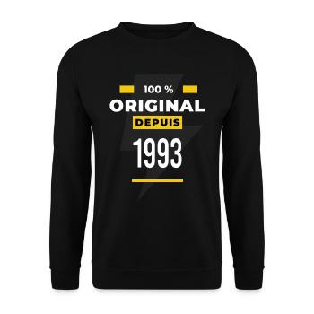 100 % original depuis 1993 CADEAU Anniversaire - Sweat-shirt Unisexe - noir - Devant - Alina (178cm) & Michal (187cm)