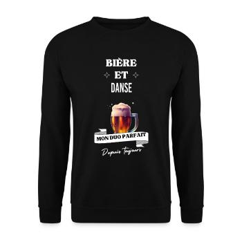Bière Mon duo parfait depuis toujours et danse - Sweat-shirt Unisexe - noir - Devant - Alina (178cm) & Michal (187cm)