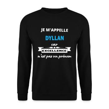 Je m'appelle excellence Dyllan - Sweat-shirt Unisexe - noir - Devant - Alina (178cm) & Michal (187cm)
