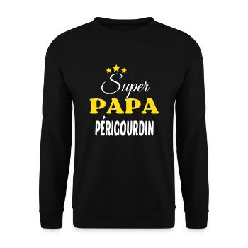 Super Papa PÉRIGOURDIN ANNIVERSAIRE - Sweat-shirt Unisexe - noir - Devant - Alina (178cm) & Michal (187cm)