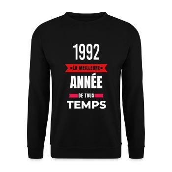 La meilleure année de tous les temps 1992 - Sweat-shirt Unisexe - noir - Devant - Alina (178cm) & Michal (187cm)