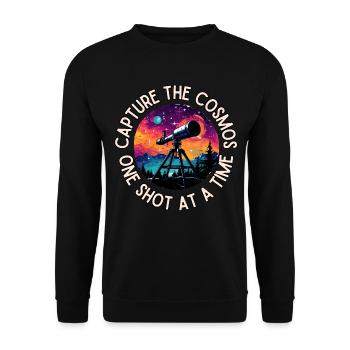 Astrophotography Telescope - Unisex Sweatshirt - black - Front - Alina (178cm) & Michal (187cm)