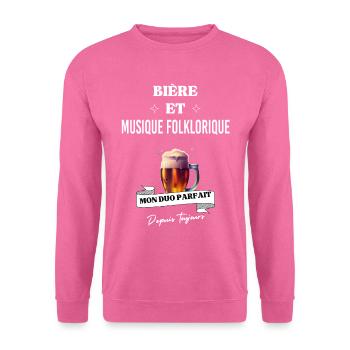 Bière Mon duo parfait depuis musique folklorique - Sweat-shirt Unisexe - rose - Devant