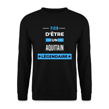 Fier d'être un légendaire AQUITAIN HUMOUR - Sweat-shirt Unisexe - noir - Devant - Alina (178cm) & Michal (187cm)