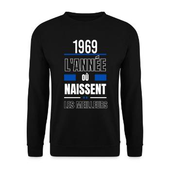 L'année où naissent les meilleurs 1969 - Sweat-shirt Unisexe - noir - Devant - Alina (178cm) & Michal (187cm)