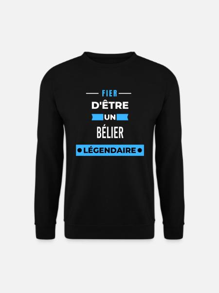 Fier d'être un légendaire BÉLIER HUMOUR - Sweat-shirt Unisexe - noir