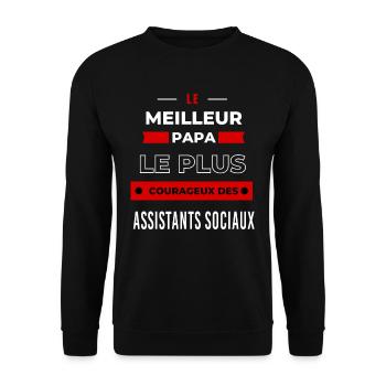 meilleur papa courageux des Assistants sociaux - Sweat-shirt Unisexe - noir - Devant - Alina (178cm) & Michal (187cm)