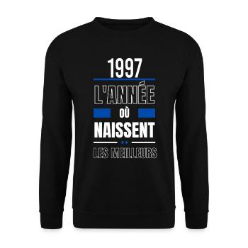 L'année où naissent les meilleurs 1997 - Sweat-shirt Unisexe - noir - Devant - Alina (178cm) & Michal (187cm)