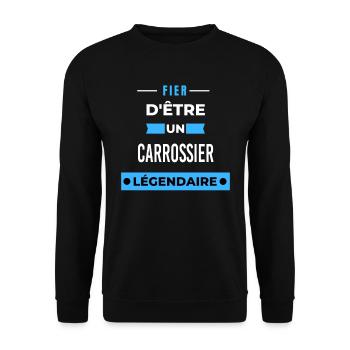 Fier d'être un légendaire CARROSSIER HUMOUR - Sweat-shirt Unisexe - noir - Devant - Alina (178cm) & Michal (187cm)