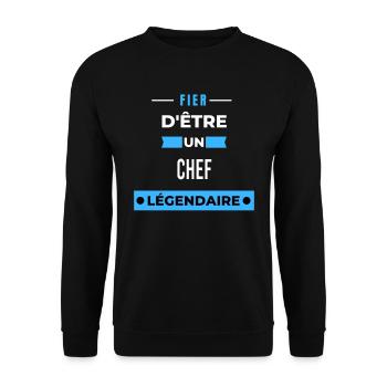 Fier d'être un légendaire CHEF HUMOUR - Sweat-shirt Unisexe - noir - Devant - Alina (178cm) & Michal (187cm)