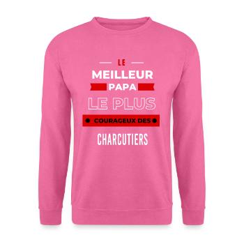Le meilleur papa le plus courageux des Charcutiers - Sweat-shirt Unisexe - rose - Devant