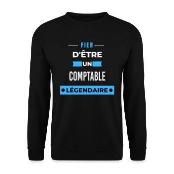 Fier d'être un légendaire COMPTABLE HUMOUR - Sweat-shirt Unisexe - noir - Devant - Alina (178cm) & Michal (187cm)