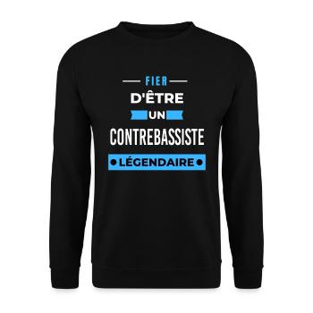 Fier d'être un légendaire CONTREBASSISTE HUMOUR - Sweat-shirt Unisexe - noir - Devant - Alina (178cm) & Michal (187cm)