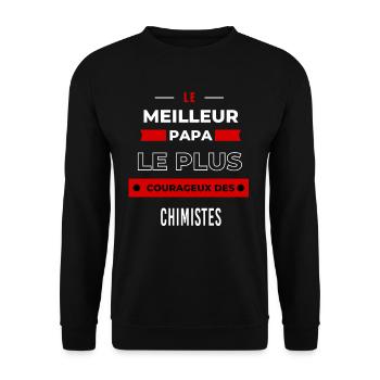 Le meilleur papa, le plus courageux des Chimistes - Sweat-shirt Unisexe - noir - Devant - Alina (178cm) & Michal (187cm)