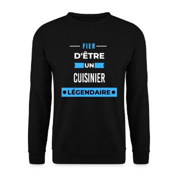 Fier d'être un légendaire CUISINIER HUMOUR - Sweat-shirt Unisexe - noir - Devant - Alina (178cm) & Michal (187cm)
