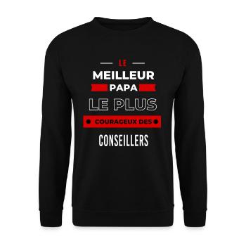 Le meilleur papa plus courageux des Conseillers - Sweat-shirt Unisexe - noir - Devant - Alina (178cm) & Michal (187cm)