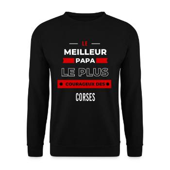 Le meilleur papa, le plus courageux des Corses - Sweat-shirt Unisexe - noir - Devant - Alina (178cm) & Michal (187cm)