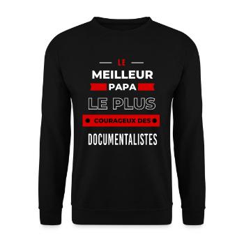 meilleur papa plus courageux des Documentalistes - Sweat-shirt Unisexe - noir - Devant - Alina (178cm) & Michal (187cm)