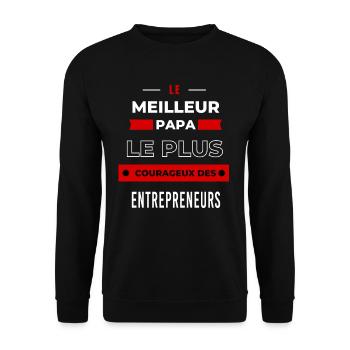 Le meilleur papa plus courageux des Entrepreneurs - Sweat-shirt Unisexe - noir - Devant - Alina (178cm) & Michal (187cm)