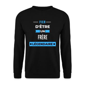 Fier d'être un légendaire FRÈRE HUMOUR - Sweat-shirt Unisexe - noir - Devant - Alina (178cm) & Michal (187cm)